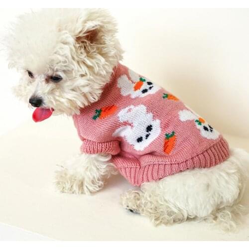 New Dog Cat Knitted Warm Sweater Pet Dog Cat Sweater Cat Jumper Rabbit Design Dogs Pullover Cardigan Vest Clothes