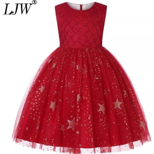 New Girl Princess Dress For Summer Sleeveless Sequined Star Pettiskirt Holiday Catwalk Dress Free shipping