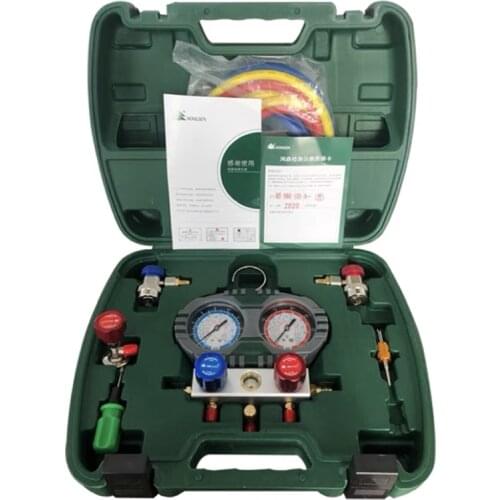 NEW HS-60-101A Car Air Conditioning Pressure Manifold Gauge Hose Kit for R410 R32 Refrigerant Set with Storage Box