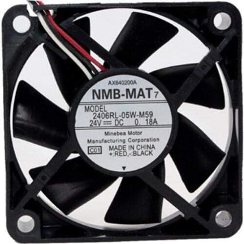 New NMB-MAT 60MM 2406RL-05W-M59 DC 24V 0.18A 6015 60MM 60*60*15MM Cooling Fan Frequency Converter Cooling fan with 2pin 3pin