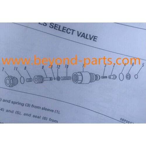 PC130-6K excavator Select relief overflow spill valve