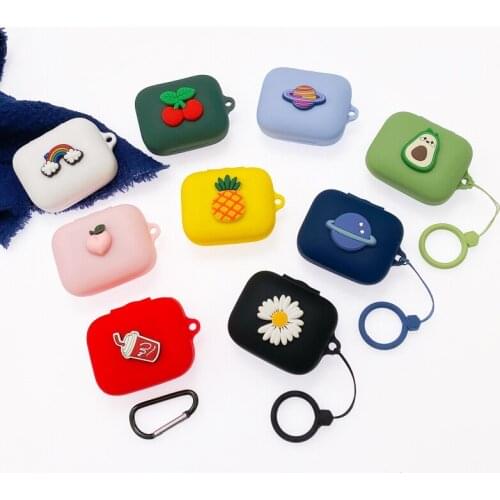 Cute Fruit Silicone Headphone Case For OnePlus Buds Pro Cover True Wireless Earbuds Headset Cover Anti-Fall Charging Box