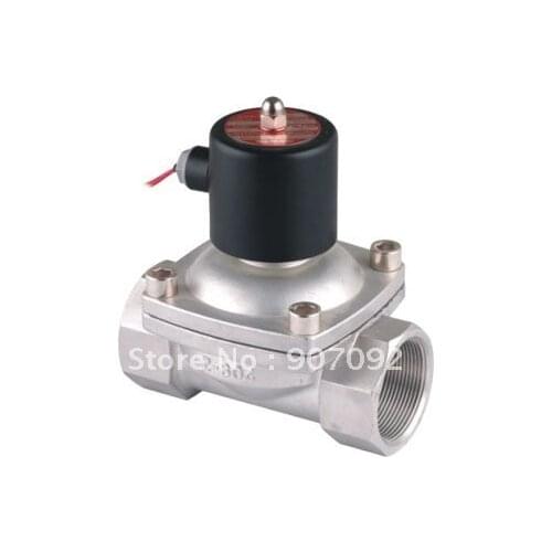 Food Grade 2'' Stainless Steel Solenoid Water Valves SS304 2S500-50 Normally Closed DC12V DC24V AC110V or AC220V