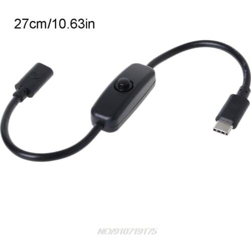 Type C Power Supply USB-C Male to Female Extension Cable On Off Switch for Raspberry Pi 4 Android Mobile Phone N23 20 Dropship