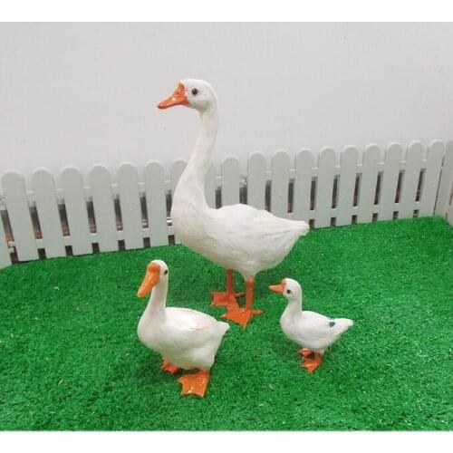 Simulation animal duck goose hard model, plastic&feathers duck prop farm handicraft home desktop decoration toy Xmas gift b2358