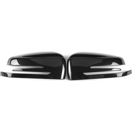 Carbon Fiber Side Rearview Mirror Cap Cover Trim for Mercedes Benz A B C E GLA Class W204 W212 ABS Plastic Car Accessories NEW