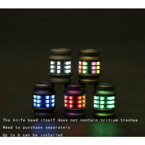 V Titanium Alloy TC4 Knife Beads Lanyard Paracord Rope Outdoor Camping Self-luminous 25 years DIY Pendants EDC Multi Tools