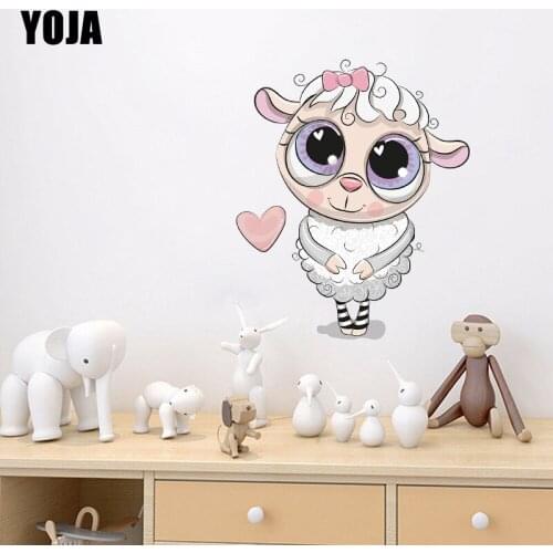 YOJA 45×54.4CM Little Girl Baby Sheep Cartoon Decal Room Wall Stickers Home Decoration Accessories 8WS0416