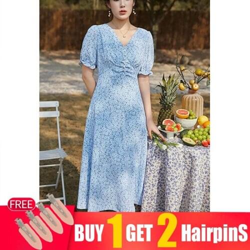 Womens clothing summer plus size floral dress summer comfortable dress plump girl French slim lisianthus long skirt dresses