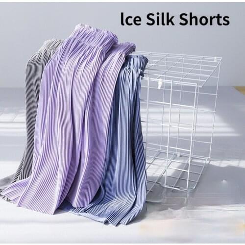 2021 New Summer Korea Fashion Sweatpants Women Tall Waist Show Thin Interior Ice Silk Breathable Comfortable Knee Length Pants