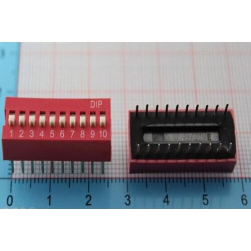10pcs/lot DP-10 Side of the dial DIP switch 10 2.54MM pitch coding switch Switches Best quality