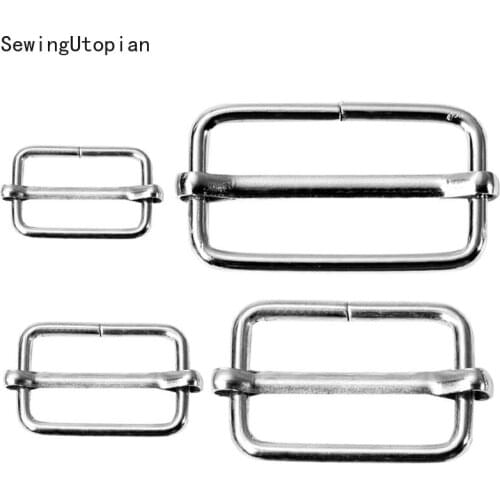 10PCS 20-38MM Metal Slides Tri-Glide Backpack Activity Adjustment Belt Buckle Strap Slider Roller Pin Clasp Shoe Buckles