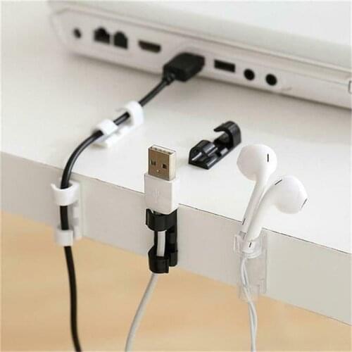 20pcsCable Organizer Clips Cable Management Desktop Workstation Wire Manager Cord Holder USB Charging Data Line Bobbin Winder