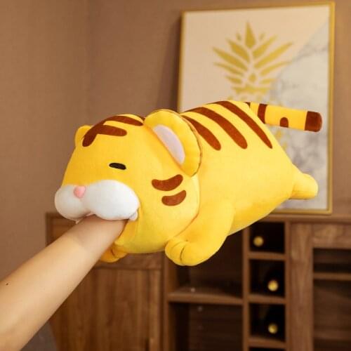 42 / 55cm Cute Lying Down Little Tiger Plush Stuffed Animal Toy Pillow for Children Boys and Girls Gift