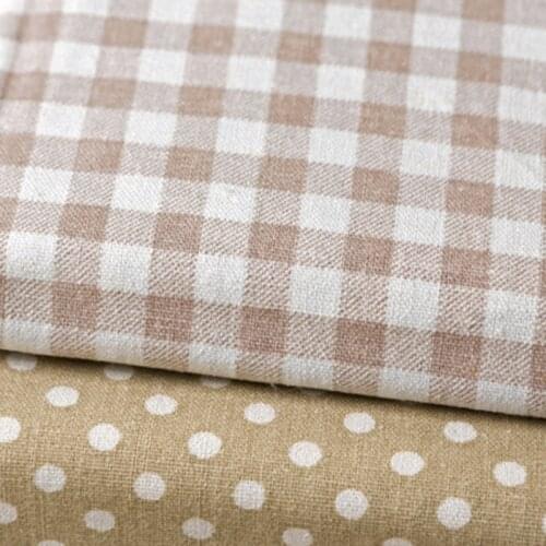 50*150cm plaid and dots cotton linen fabric by half meter DIY sewing upholstery home textile curtain cotton fabric