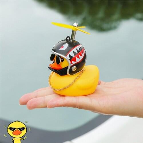 Car Duck with Helmet Broken Wind Small Yellow Duck Road Bike Motor Helmet Riding Cycling Bicycle Accessories Without Lights
