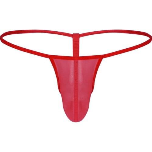 See Through Sexy Lingerie Men Low Rise Panties Sissy Penis Pouch T-Back G-string Briefs Erotic Gay Tanga Bikini Underwear Porno
