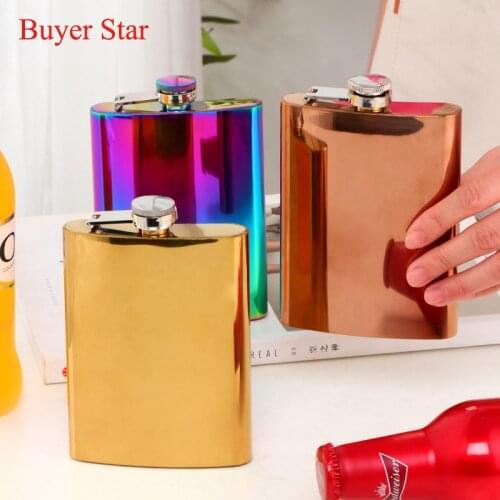 8oz Gold Stainless Steel Hip Flasks Metal Whisky Wine Pot Bar tools Drinker Travel Portable Pocket Alcohol Bottle Drinkware Set