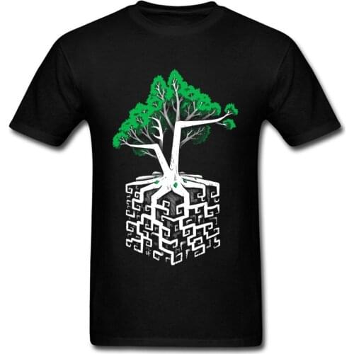 Cube Root T-shirt Geek Chic T Shirt Men Geometric Tshirt Labyrinth Cotton Clothes Funky Black Tops Summer Workout Tees