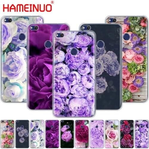 HAMEINUO purple Summer peonies flowers peony Cover phone Case for huawei Ascend P7 P8 P9 P10 P20 lite plus pro G9 G8 G7 2017