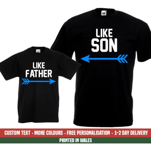 Like Father Son T Shirts Funny Dad Kids Fathers Day Birthday Christmas Gift Set