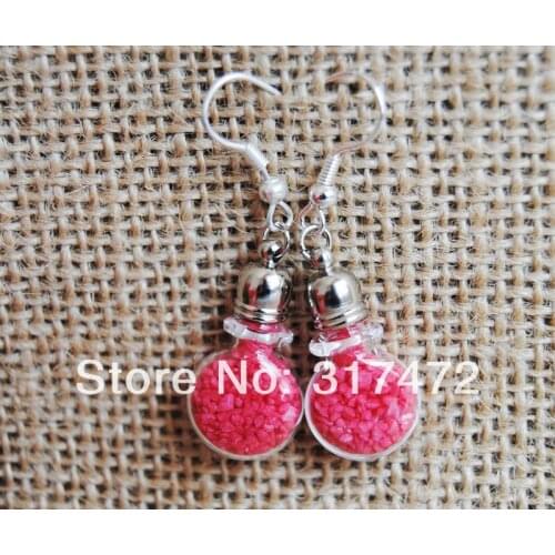 Beautiful!! 100set/lot tear drop glass bottle/glass bubble /glass vial earing Ear hook DIY NEW 2014 (not includ the stuff)