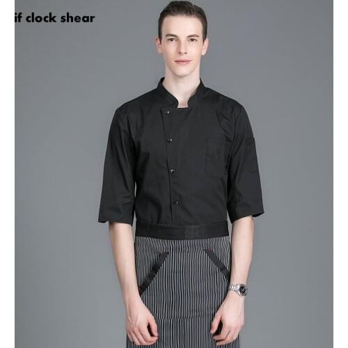 Short sleeved Kitchen work clothes Hotel restaurant Chef Uniforms mens professional clothing catering cook shirt sushi costume