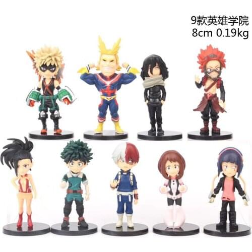 9PCS/SET My Hero Academia Midoriya Izuku Todoroki Shoto doll model PVC Fans gift
