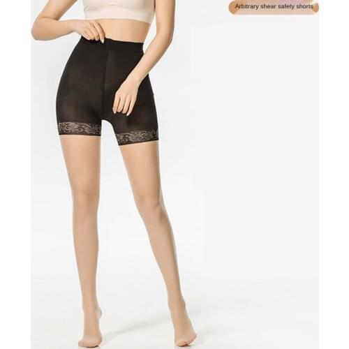 Summer ladies anti-hook silk thin sexy safety pants silk stockings 2-in-1 arbitrary scissors anti-wolf socks