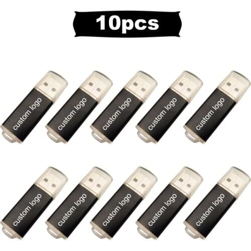 10pcs/lot Usb Flash Drive Gift Customized Mini Metal Pen drive 4gb 8gb 16gb 32gb 64gb usb Stick Engrave Text Free Logo Pendrive
