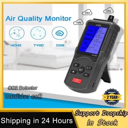 Multifunctional Air Quality Monitor CO2 TVOC Gas Detector Analyzer Temperature Humidity Measuring Device