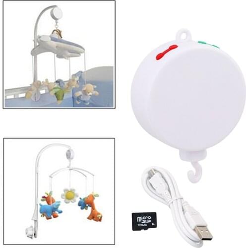 Newborn Rattle Toys Song Rotary Baby Mobile Crib Bed Bell Toy Listening Parcticing Battery-operated Movement Music Box