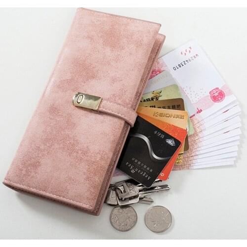 Fashion Luxury Brand Matte Leather Women Wallets Female Coin Purse Long Wallet Card Holder Ultrathin Money Bag Small Bag