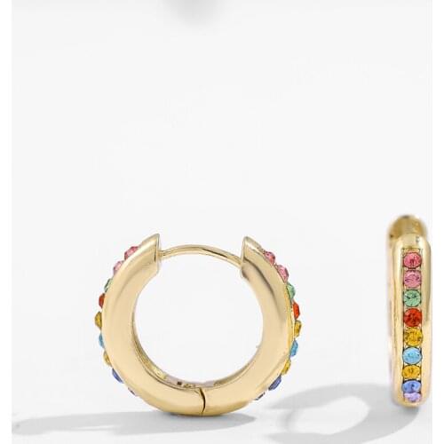 Fashion Jewelry CZ Huggies Hoops Earrings for Women Classic Gold Color Round Circle Stackable Earrings Ear Cuff Brincos 2020