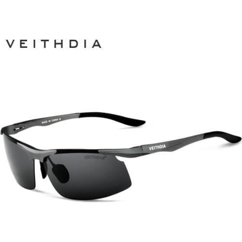 VEITHDIA Brand Aluminum Mens Polarized Sunglasses Rimless Rectangle Sun Glasses Male Eyewear Accessories for Men 6535