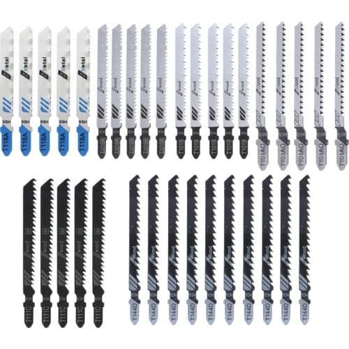 40Pcs Curved Jigsaw Blades Set Wood Metal Cutting Blades T Shank Jig Saw Blad Assorted