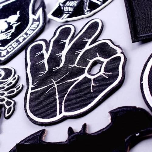 Pulaqi Skull Punk Rock Band Patches for Clothing DIY Embroidered Iron On Patches On Clothes Hip-hop Badges For Sticker Applique