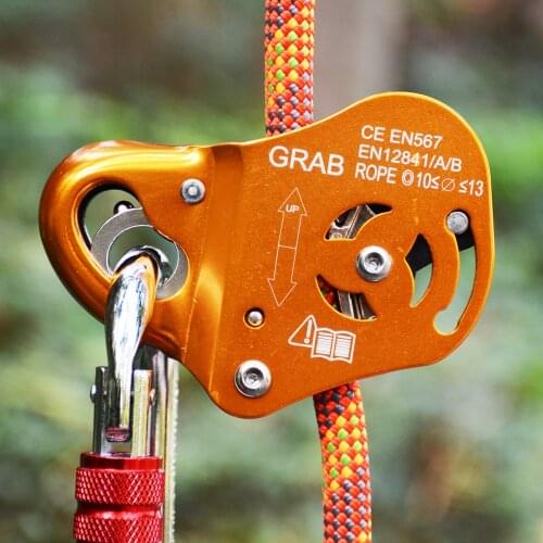 Rope Grab Fall Protection Arrester Equipment Fits 10-13mm Ropes for Climbing Work at Height Rescue Ladder