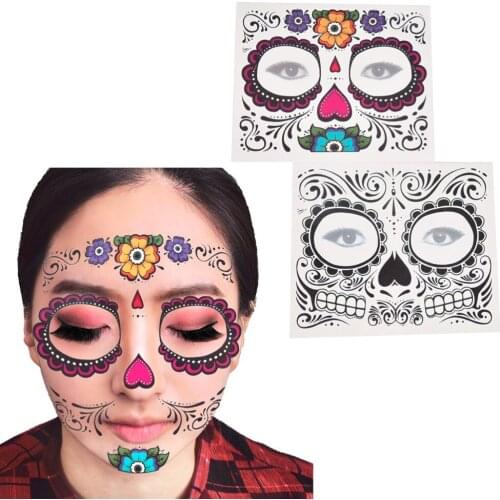 Halloween Party Disposable Eyeshadow Sticker Magic Eye Face Lace Style Waterproof Temporary Tattoo For Makup Stage 500pcs