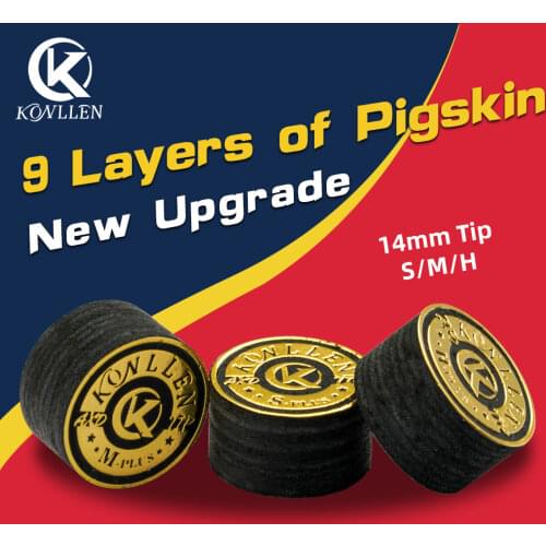 Original KONLLEN Billiards Pool Cue Tip 14mm S/M/H Multi-Layers Pool Cue Stick Tip Professional Durable Billiard Accessories