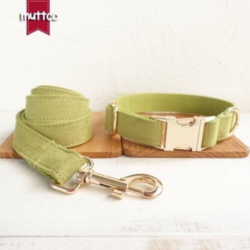 MUTTCO retailing self-design collar THE CANDY GREEN yellowish green poly satin and nylon dog collar or leash 5sizes UDC030J