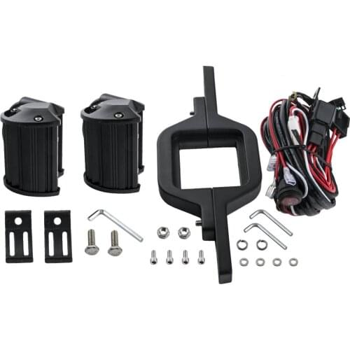 Tow Hitch Mounting Bracket+3-row LED Tow Lights Pods Backup Reverse 4''For Truck SUVs