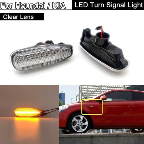 Clear Lens LED Side Marker Light Amber Turn Signal Lamp For Hyundai i30 Azera Elantra Avante Kia Pro cee'd Rio III Hatchback