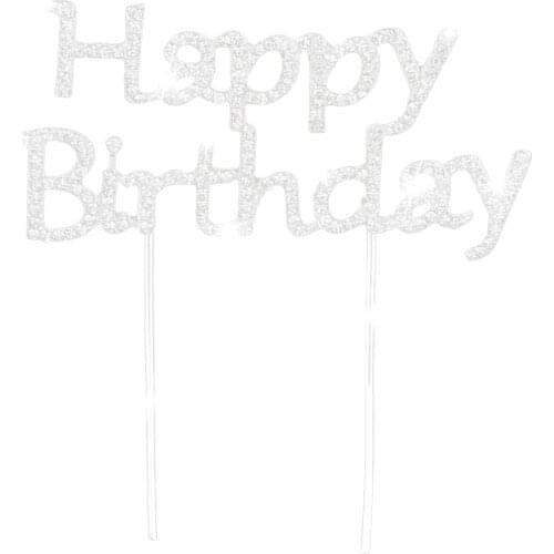 Happy Birthday Party Cake Topper Pick Sign Diamonte Crystal Rhinestone Cake Decorating Supplies for birthday party aniversary
