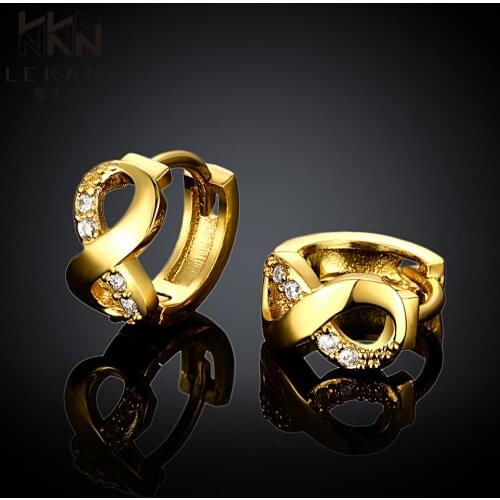 Joyas E045-A gold plating earrings Fashion High Quality zircon earrings Super Offer rose gold Inlaid Crystal