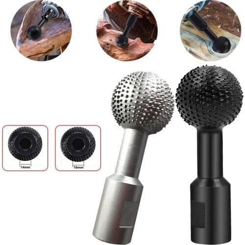 Sphere Rotary Burr Wood Grinding 10mm/14mm Wood Carving Head Household Manual Woodworking Angle Grinder Tools