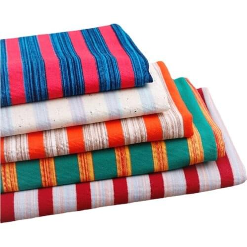 Width 70'' Simple Comfortable Color Stripe Pure Cotton Knitted Fabric By The Half Yard For Short Sleeve T-Shirt Dress Material