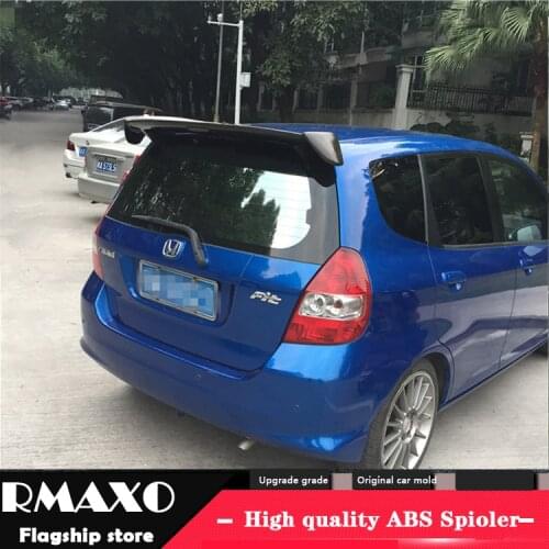 For HONDA FIT Spoiler 2004-2007 JAZZ High Quality ABS Material Car Rear Wing Primer Color Rear Spoiler