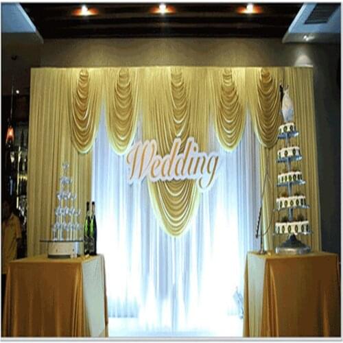 Wedding 3mx6m backdrop Wedding arrangement Wedding yellow stage background curtain stage background