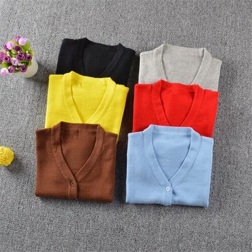 2018 Girls Candy Colors Sweaters Casual Cotton V-neck Cardigans Toddler Kids Sweater Cardigans Girls Knitwear Children Outerwear